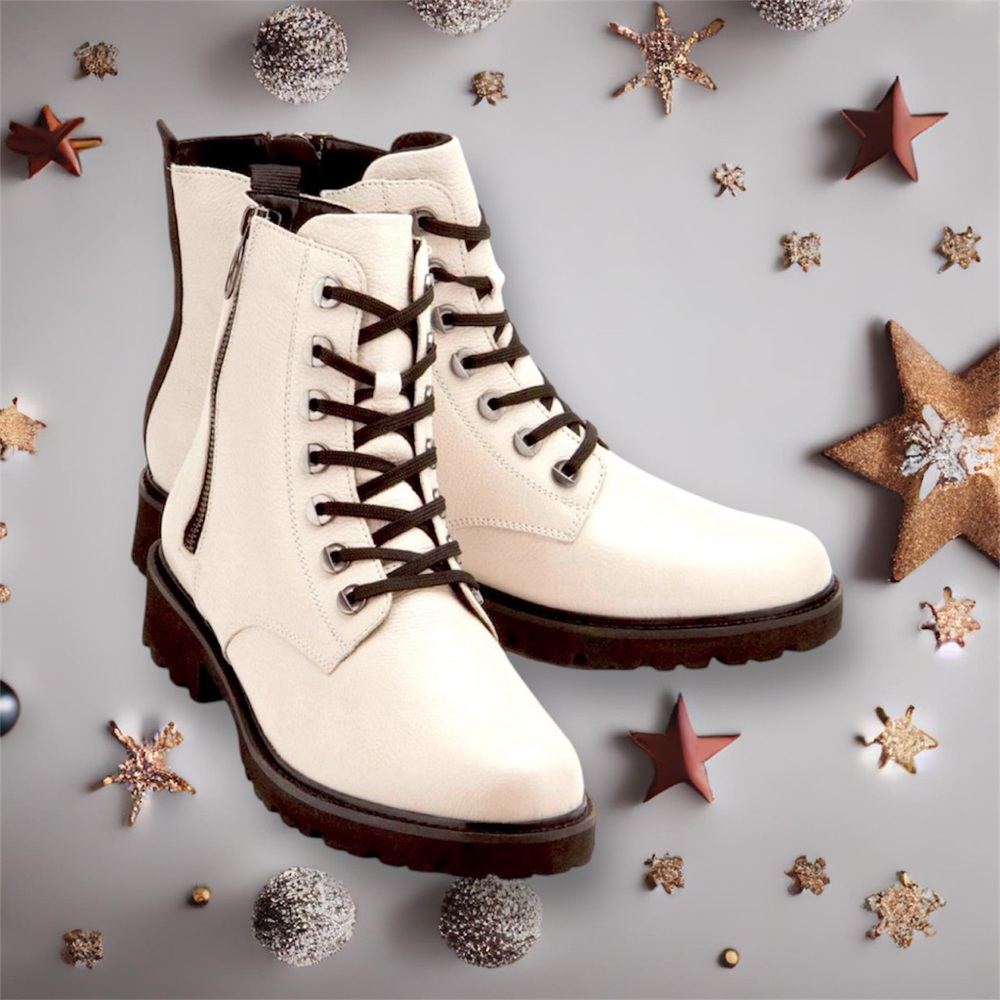 ANKLE BOOTS by REMONTE (HIGH END)•SIZE 43=US 11/11.5•OFF WHITE •NEW IN THE BOX